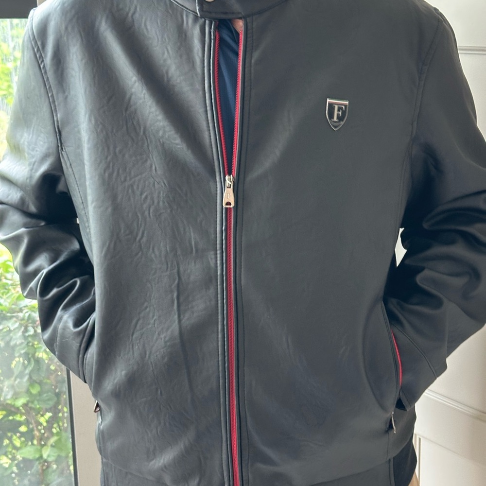 Men's Black Faux Leather Jacket